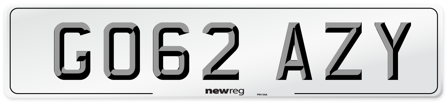 GO62 AZY Number Plate from New Reg
